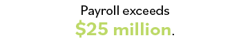 Payroll exceeds  25 million 
