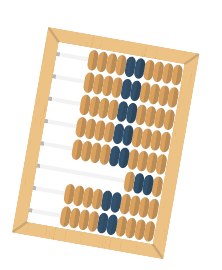 Man calculation in accounts  Old tool for calculations  Wooden abacus in the hands of men  Vector illustration flat design  Accounting concept 