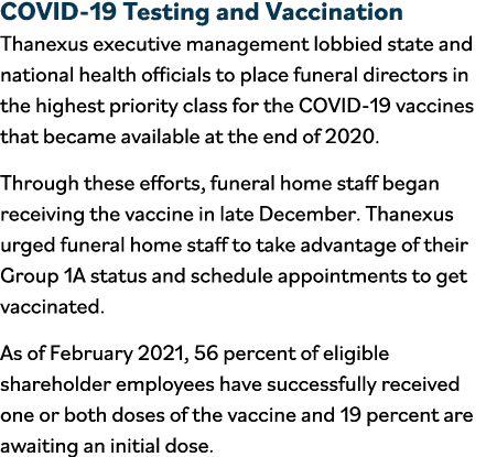 Covid-19 Testing and Vaccination Thanexus executive management lobbied state and national health officials to place f   